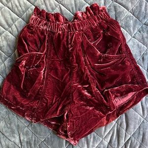 free people velvet shorts